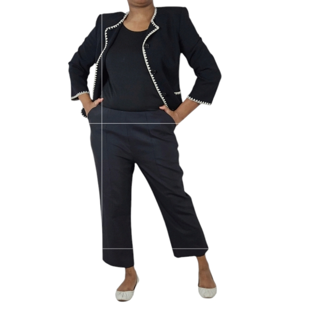 Narciso Rodriguez Black Cropped Straight-Leg Pants